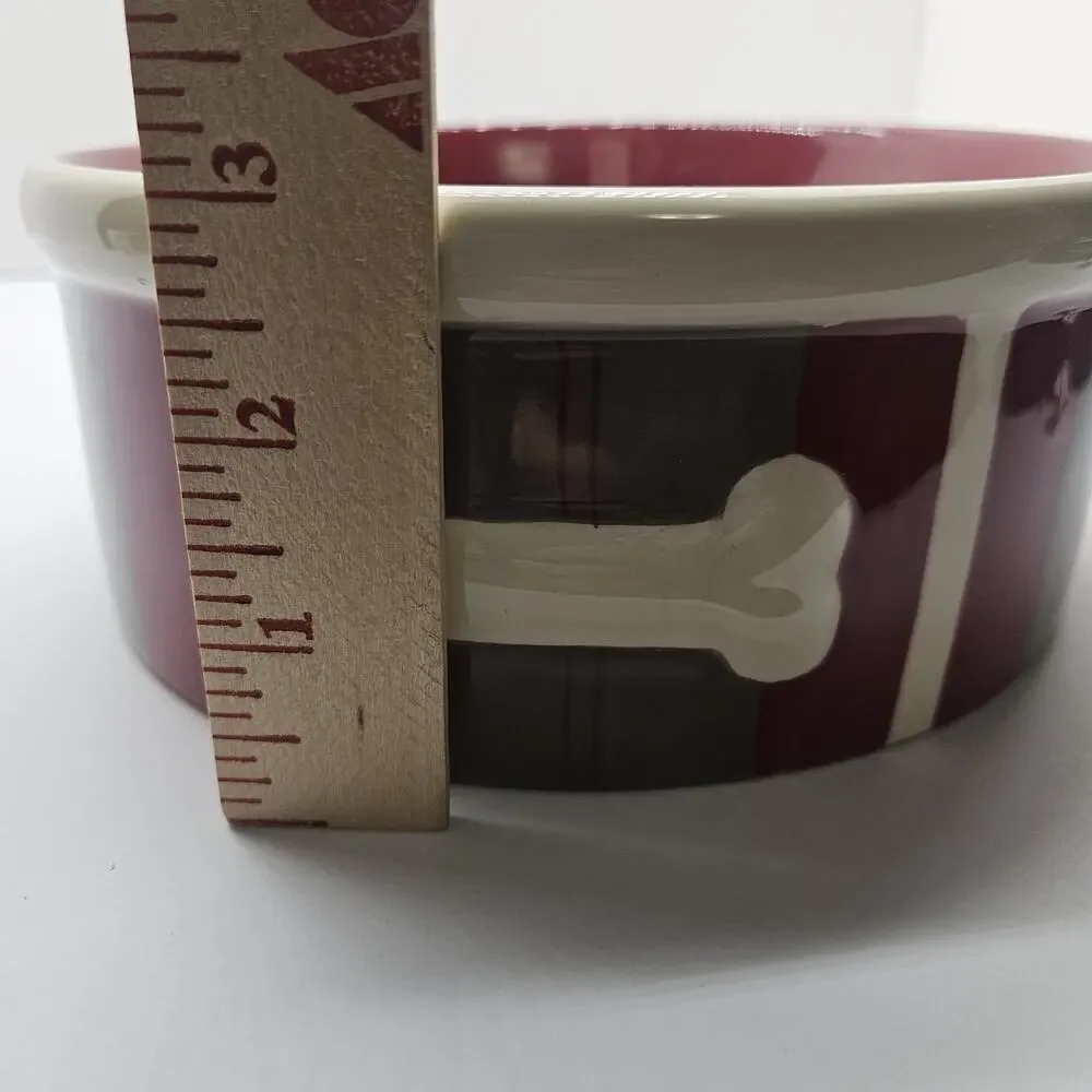 Woolrich Pet Ceramic Multi Color Embossed Dog Bone 7.5